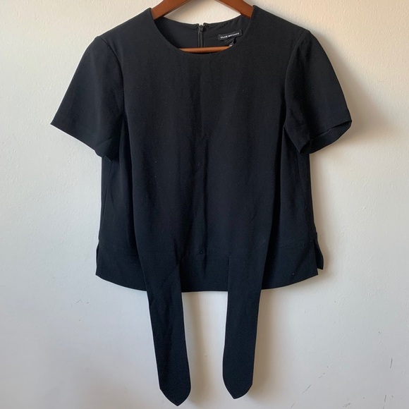 Club Monaco Black Tie-front Blouse - Picture 3 of 3